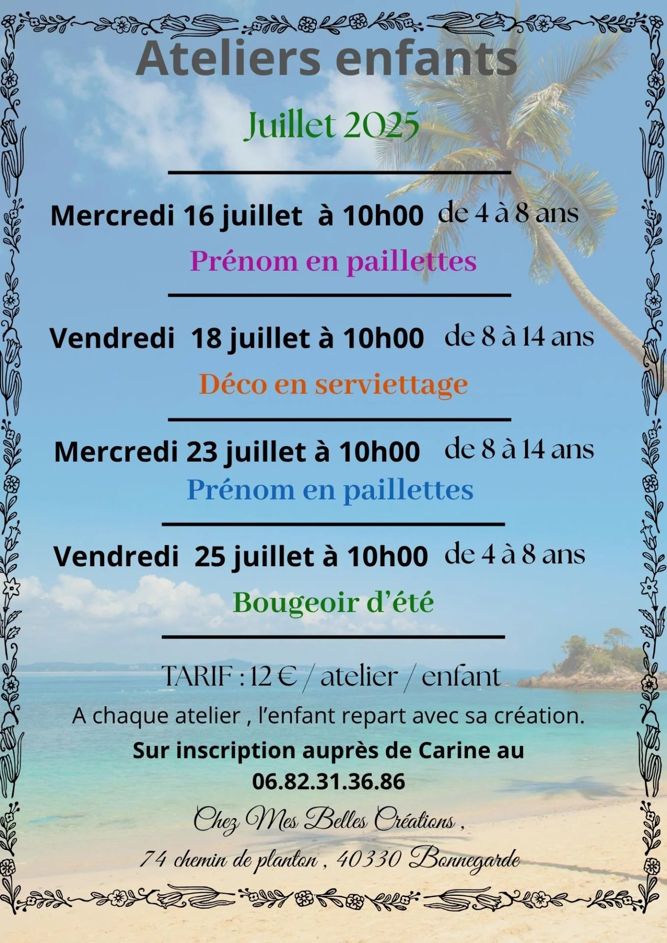 Ateliers enfants juillet 25