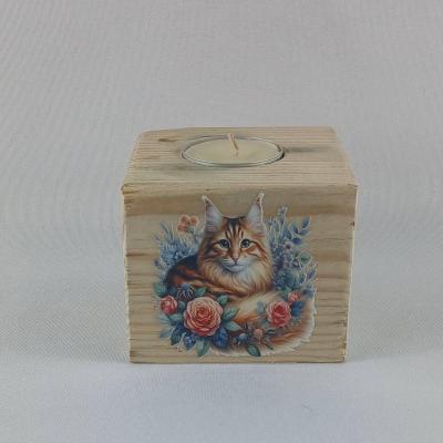 Bougeoir chat roux1