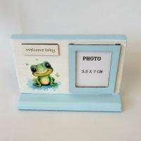 Deco photo grenouille bleu2