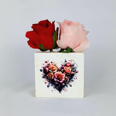 Deco rose rouge coeur