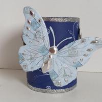 Pot a crayons papillon bleu 2