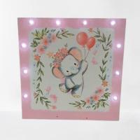 Veilleuse elephant rose